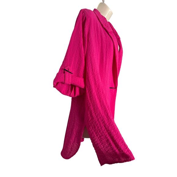 Soft Surroundings Pink Fuchsia Oversized Kimono Style Blazer Size M - Picture 6 of 6